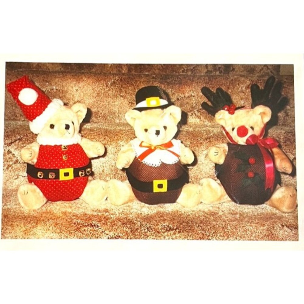TLC Design More Holiday Bears Pattern Santa Bear Reindeer Bear Pilgrim